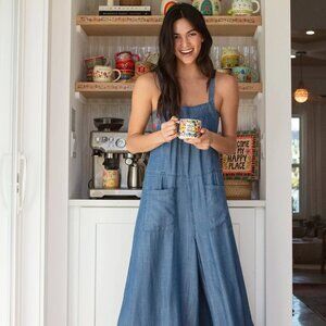 Natural Life Dakota Tie Overall Chambray Size Large